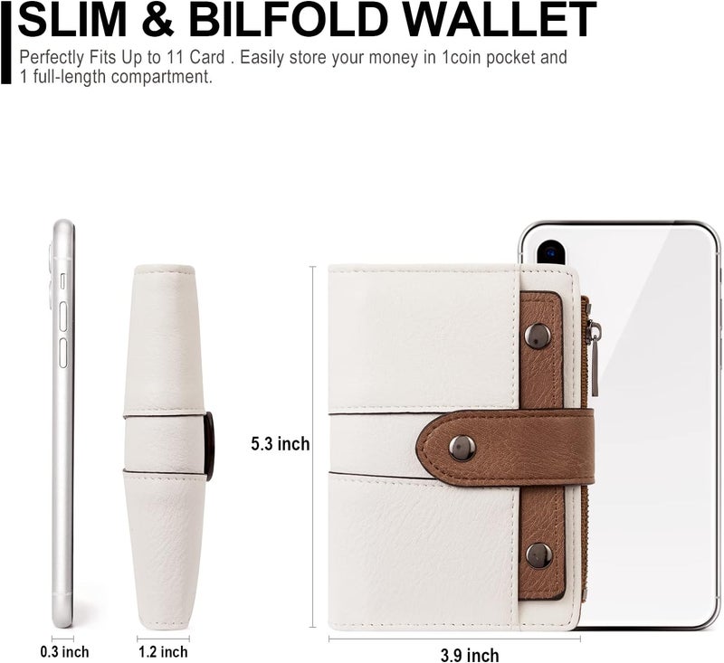 CLUCI Small Wallet for Women Leather Slim Womens Wallet Bifold Multi Card Holder Organizer Designer with Removable ID Window - Image 3